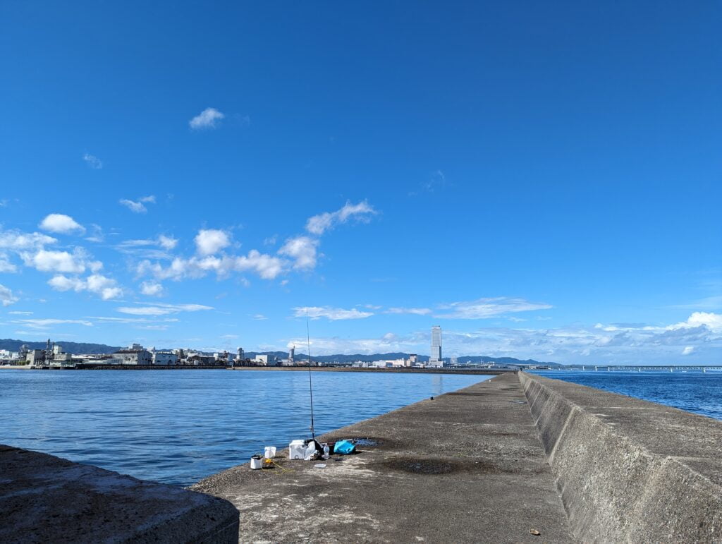 泉佐野一文字の景色(赤灯台から撮影)